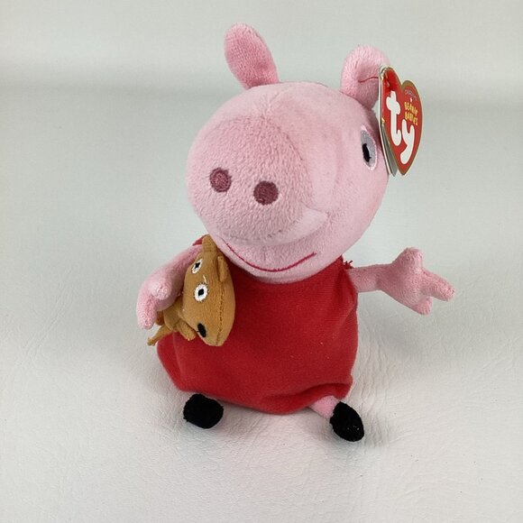 Ty Other - Ty Beanie Babies Peppa Pig 6" Plush Bean Bag Stuffed Animal Toy Vintage TAGS